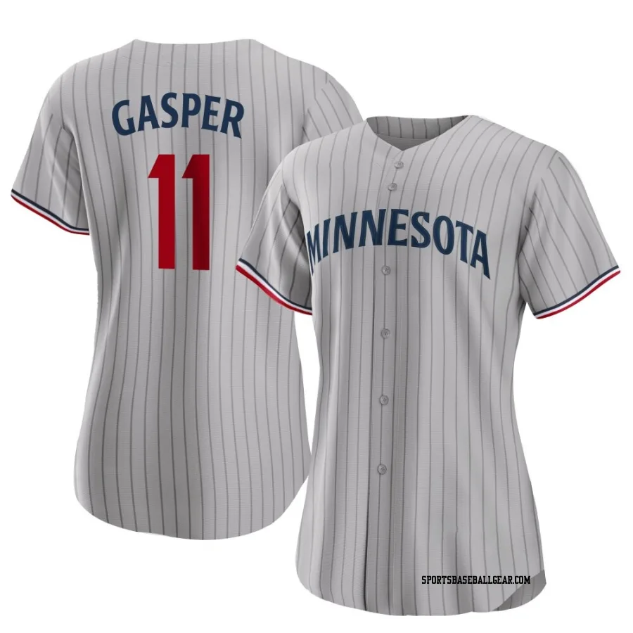 Mickey Gasper Women's Minnesota Twins Gray Authentic Road Jersey