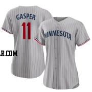 Mickey Gasper Women's Minnesota Twins Gray Replica Road Jersey