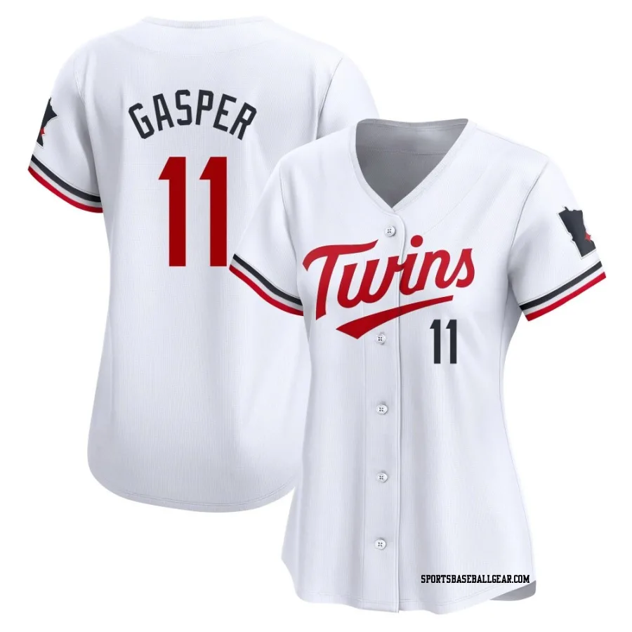 Mickey Gasper Women's Minnesota Twins White Limited Home Jersey