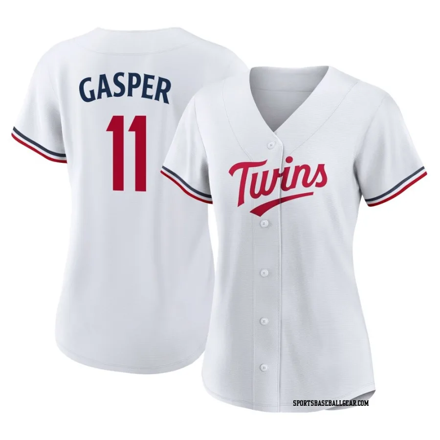 Mickey Gasper Women's Minnesota Twins White Replica Home Jersey