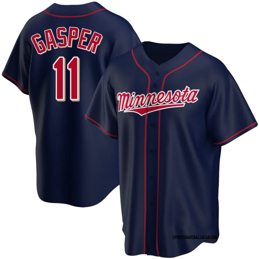 Mickey Gasper Youth Minnesota Twins Navy Replica Alternate Team Jersey