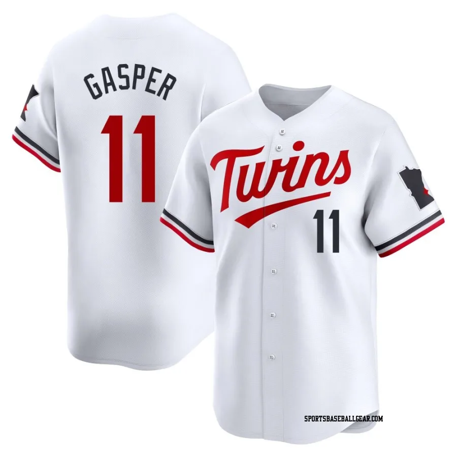 Mickey Gasper Youth Minnesota Twins White Limited Home Jersey
