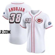 Miguel Andujar Men's Cincinnati Reds White Elite 2025 Speedway Classic Alternate Jersey