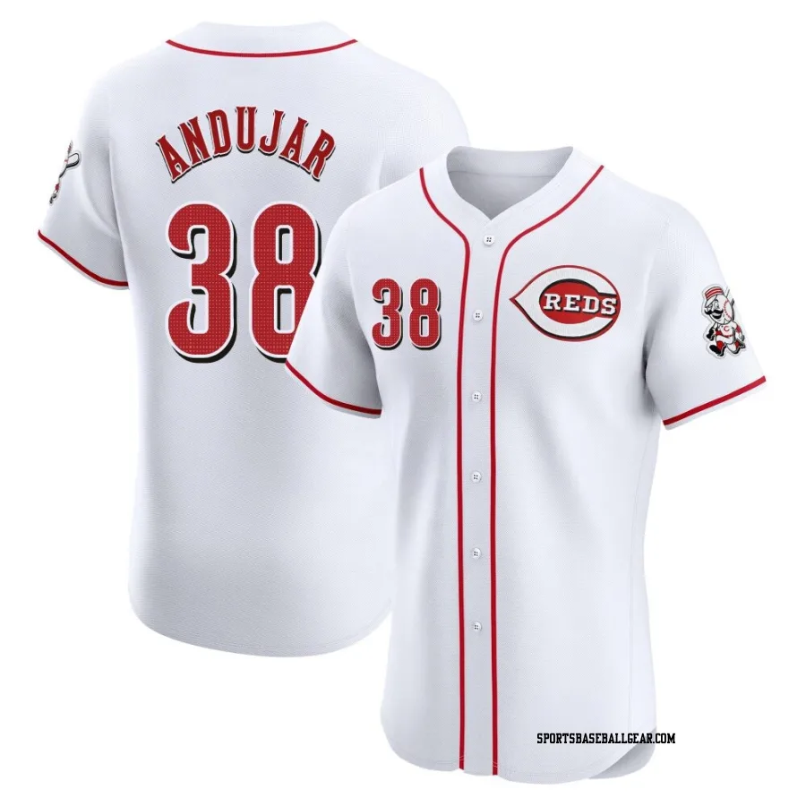 Miguel Andujar Men's Cincinnati Reds White Elite Home Patch Jersey