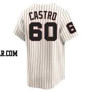 Miguel Castro Men's Chicago White Sox Cream Limited Throwback Cooperstown Jersey