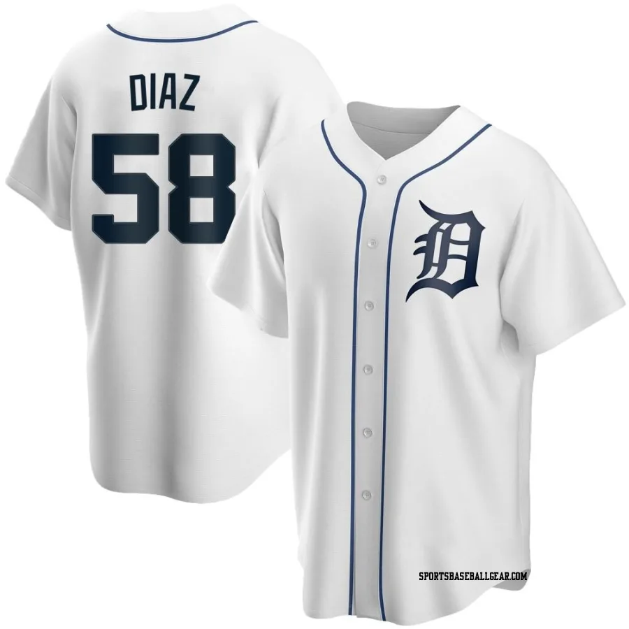 Miguel Diaz Men's Detroit Tigers White Replica Home Jersey