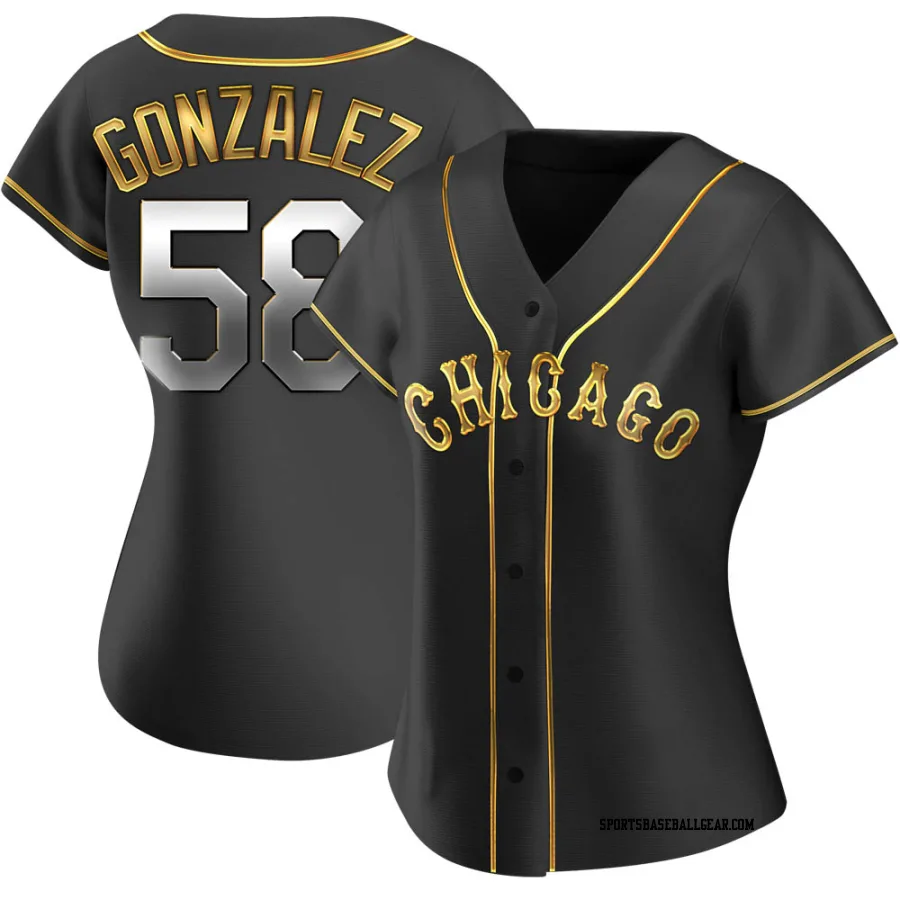 Miguel Gonzalez Women's Chicago White Sox Black Golden Replica Alternate Jersey