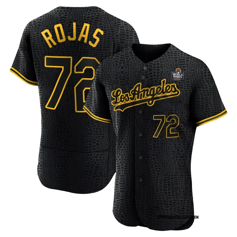 Miguel Rojas Men's Los Angeles Dodgers Black Authentic Snake Skin City 2024 World Series Jersey