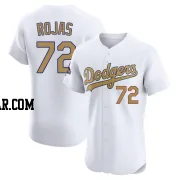 Miguel Rojas Men's Los Angeles Dodgers Gold Elite White 2025 Collection Jersey