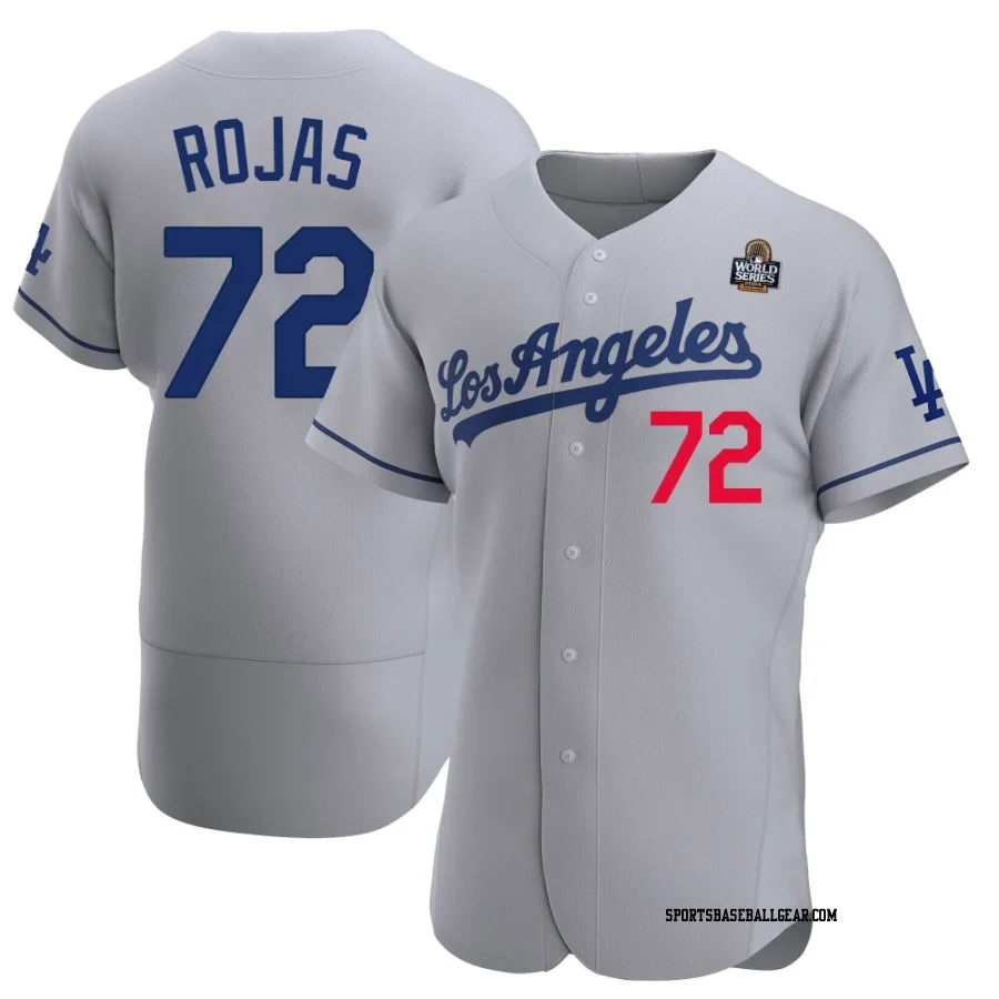 Miguel Rojas Men's Los Angeles Dodgers Gray Authentic Away Official 2024 World Series Jersey