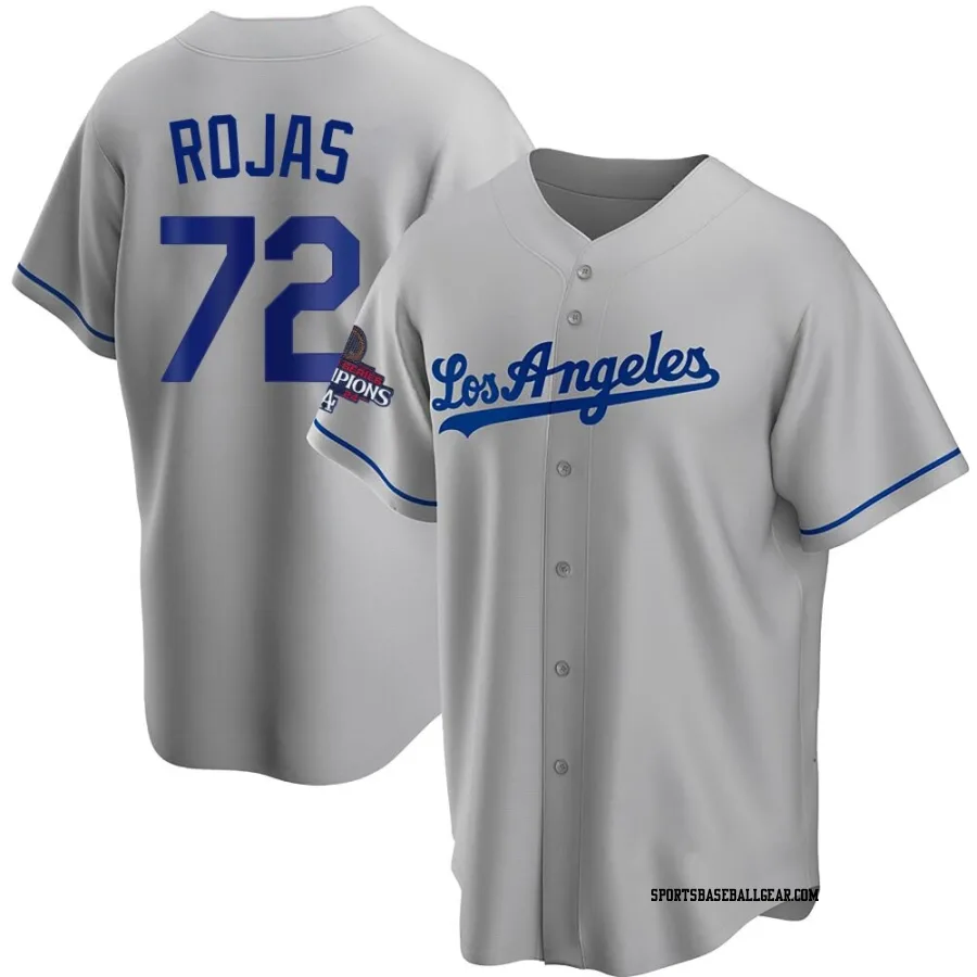 Miguel Rojas Men's Los Angeles Dodgers Gray Replica Road 2024 World Series Champions Jersey