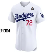Miguel Rojas Men's Los Angeles Dodgers White Elite Home 2024 World Series Jersey