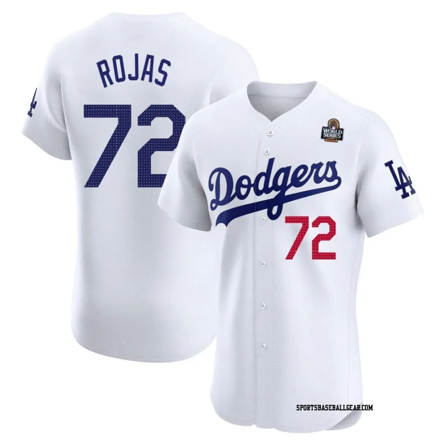 Miguel Rojas Men's Los Angeles Dodgers White Elite Home 2024 World Series Jersey