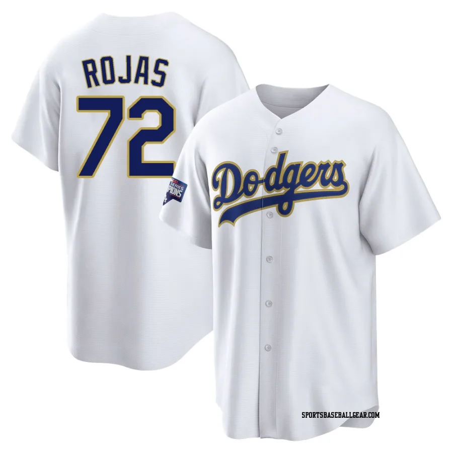 Miguel Rojas Men's Los Angeles Dodgers White/Gold Replica 2021 Gold Program Player Jersey