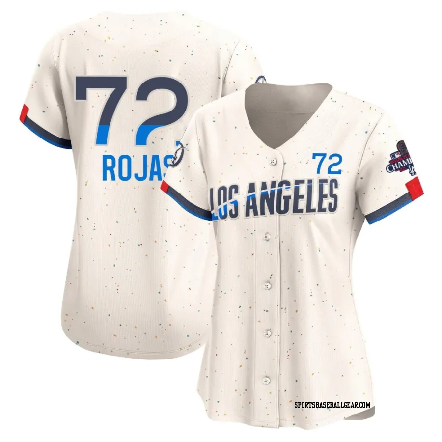 Miguel Rojas Women's Los Angeles Dodgers Cream Limited 2024 City Connect World Series Champions Jersey