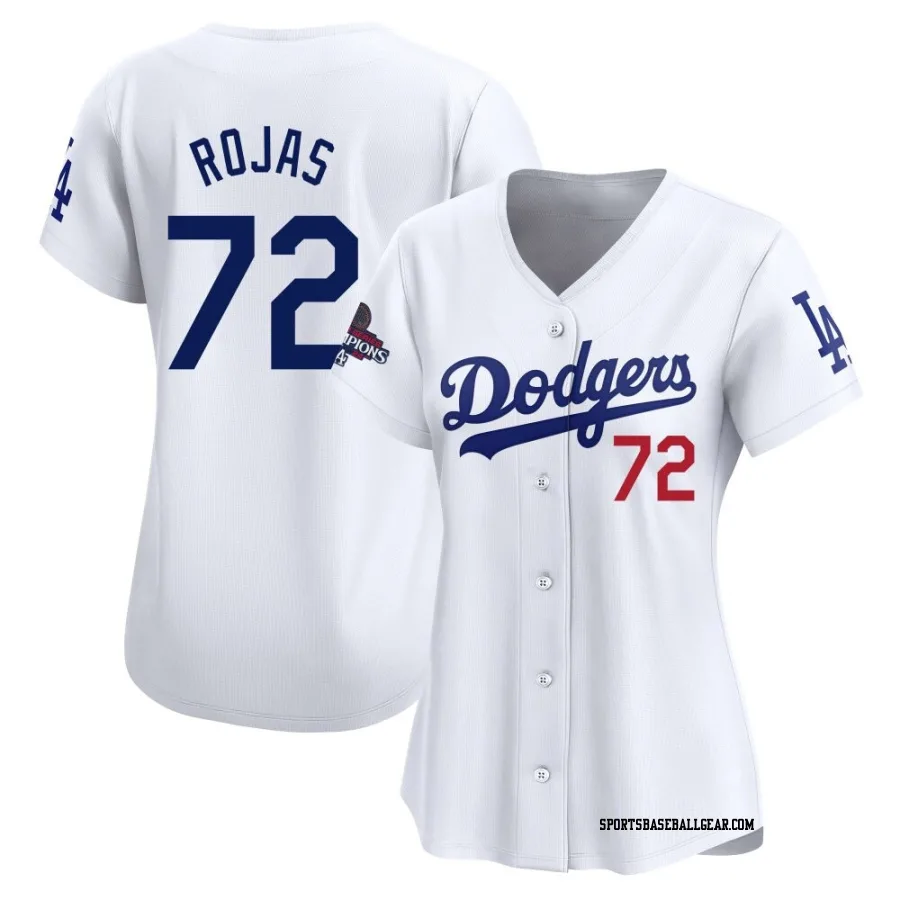 Miguel Rojas Women's Los Angeles Dodgers White Limited Home 2024 World Series Champions Jersey