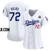 Miguel Rojas Women's Los Angeles Dodgers White Limited Home 2024 World Series Jersey