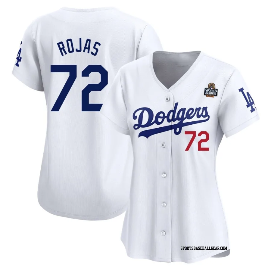 Miguel Rojas Women's Los Angeles Dodgers White Limited Home 2024 World Series Jersey