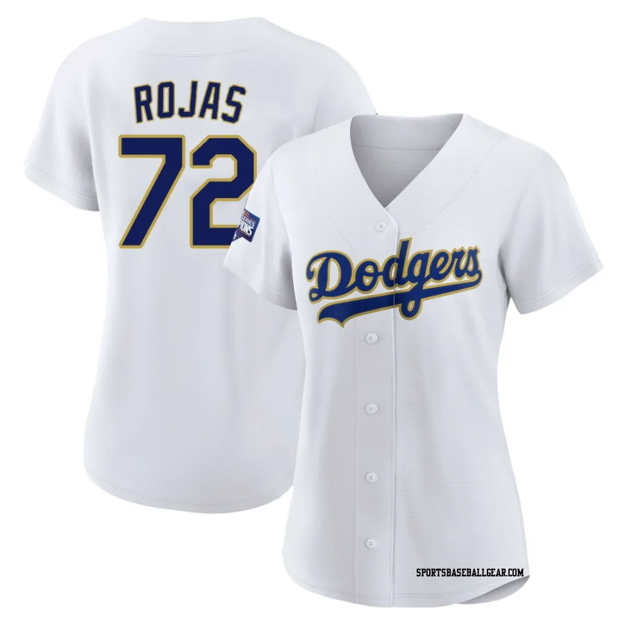 Miguel Rojas Women's Los Angeles Dodgers White/Gold Replica 2021 Gold Program Player Jersey