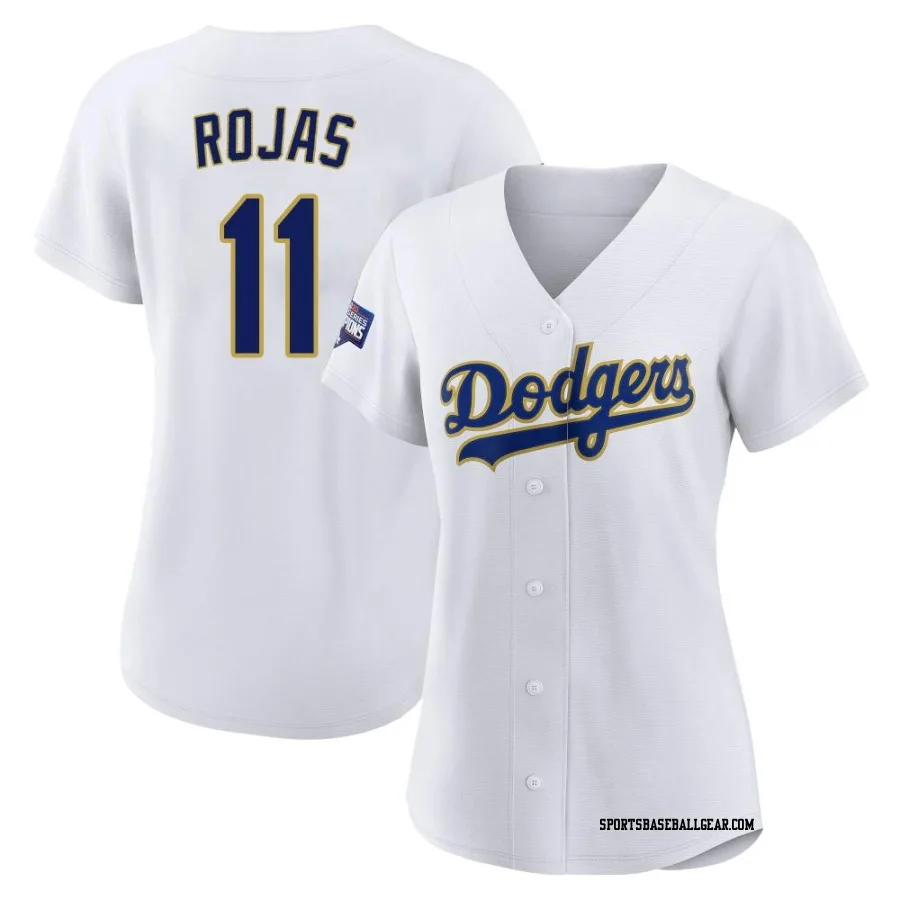 Miguel Rojas Women's Los Angeles Dodgers White/Gold Replica 2021 Gold Program Player Jersey