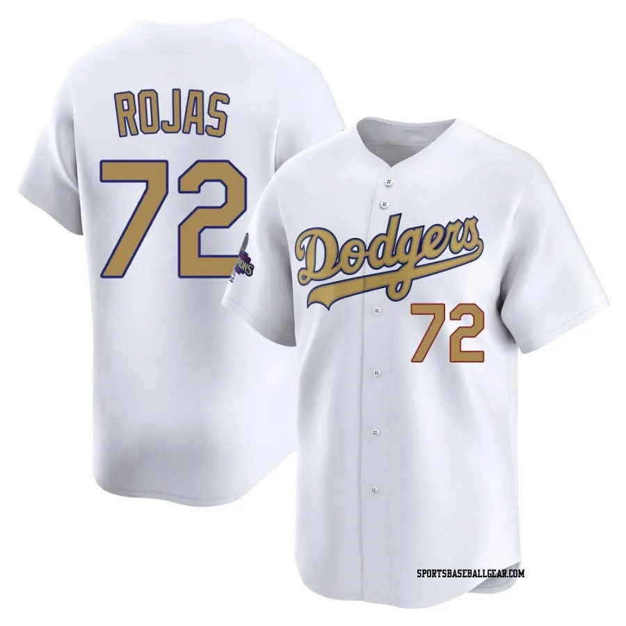 Miguel Rojas Youth Los Angeles Dodgers Gold Limited White 2025 Collection Jersey