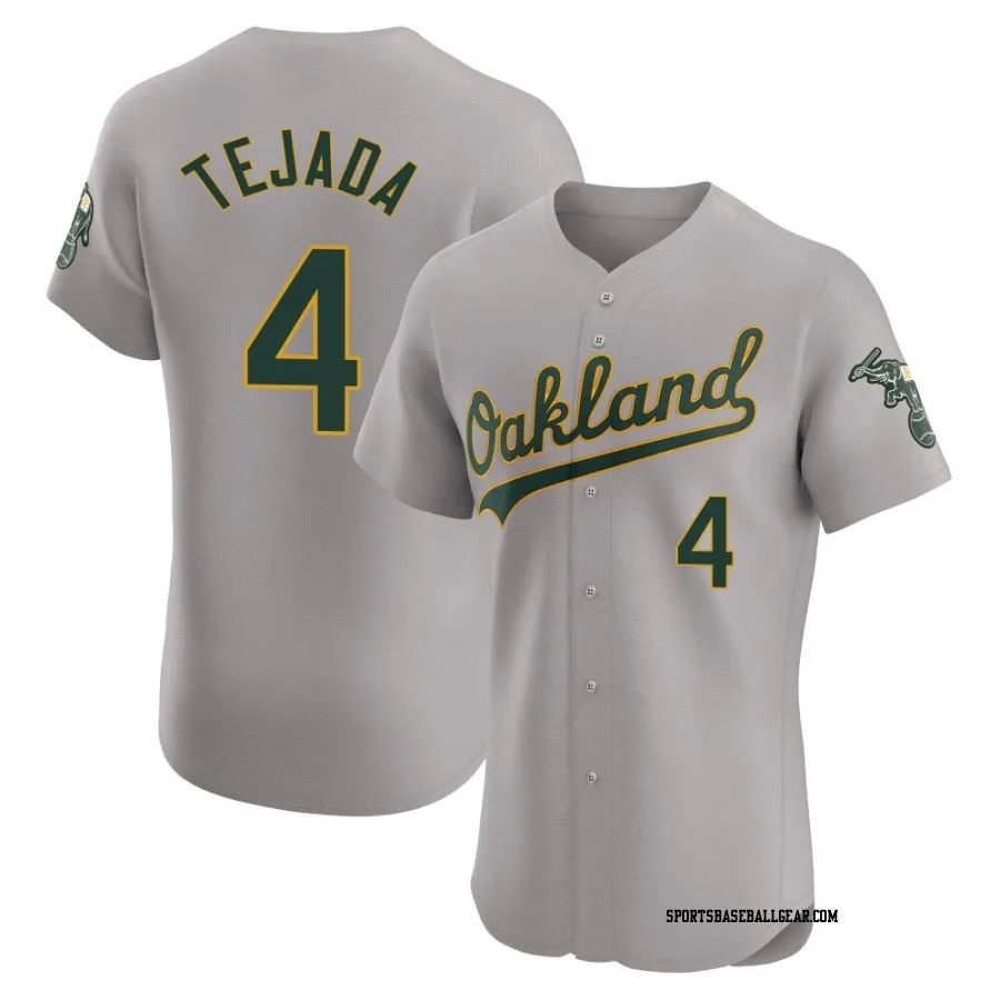 Miguel Tejada Men's Oakland Athletics Gray Elite Road Jersey