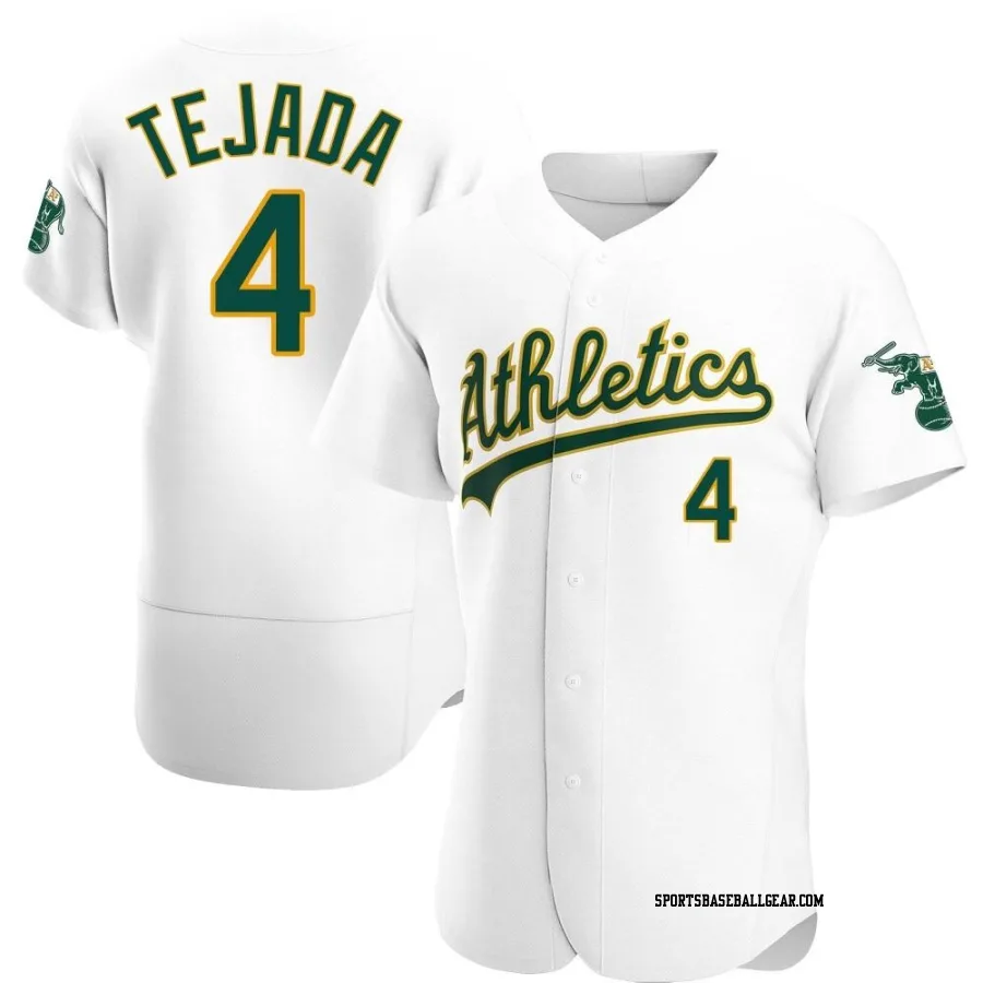 Miguel Tejada Men's Oakland Athletics White Authentic Home Jersey