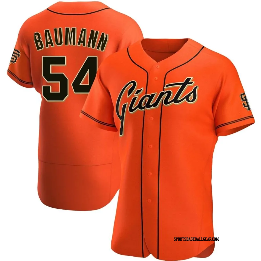 Mike Baumann Men's San Francisco Giants Orange Authentic Alternate Jersey