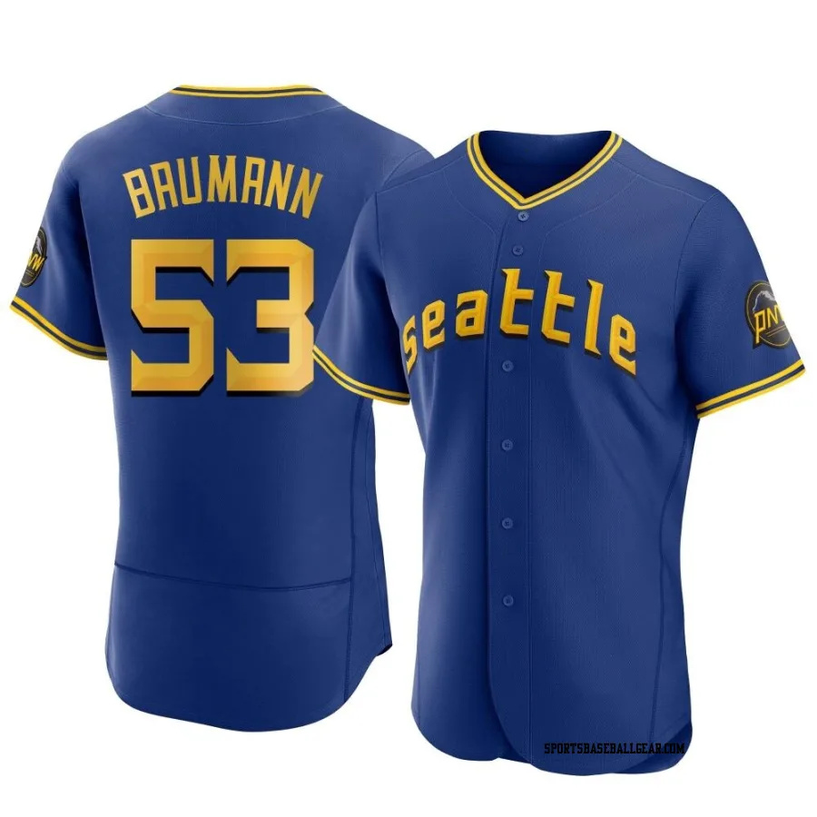 Mike Baumann Men's Seattle Mariners Royal Authentic 2023 City Connect Jersey