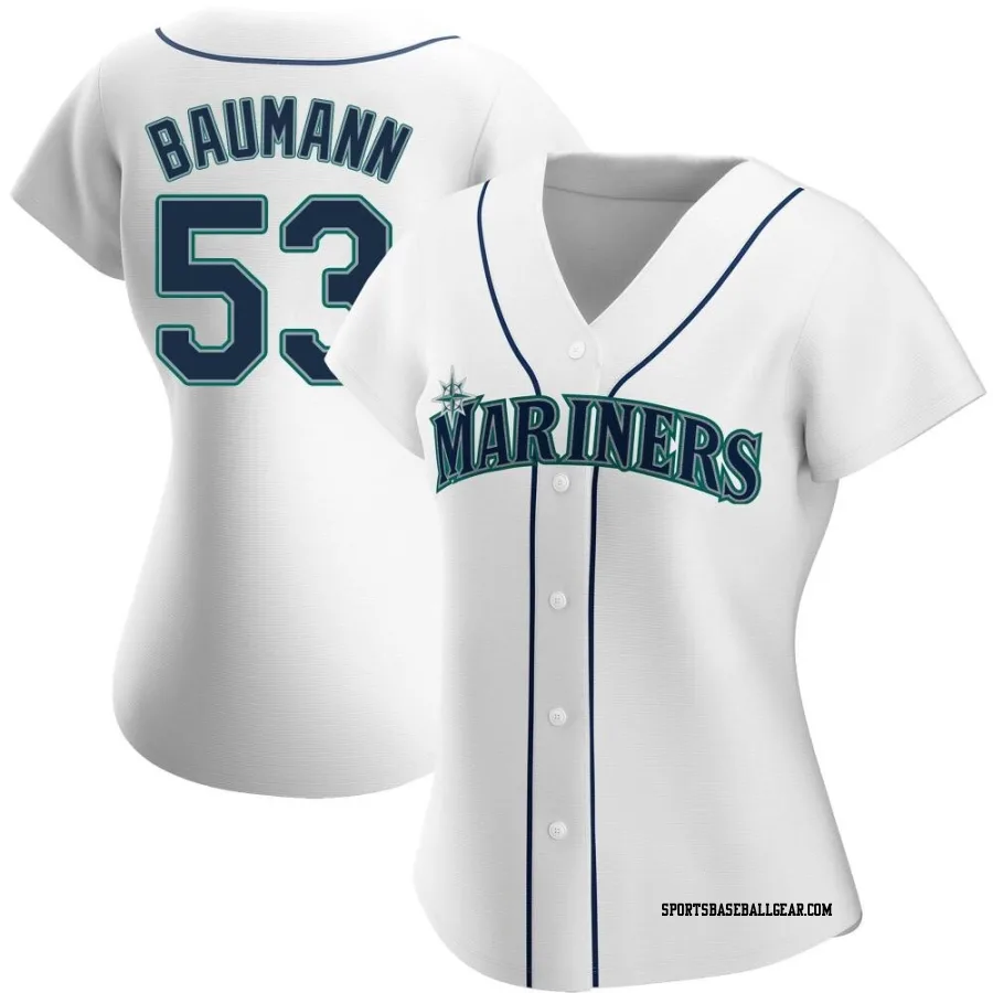 Mike Baumann Women's Seattle Mariners White Authentic Home Jersey