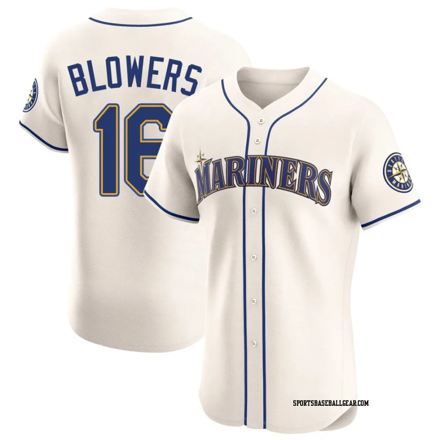 Mike Blowers Men's Seattle Mariners Cream Elite Alternate Jersey