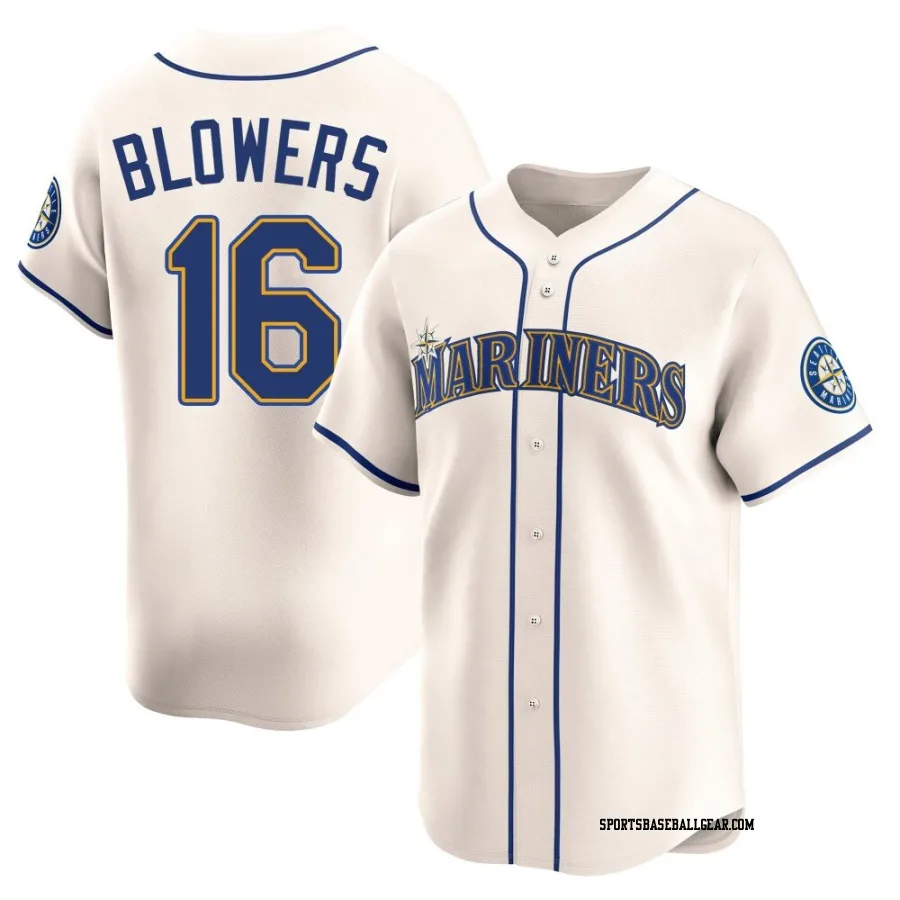 Mike Blowers Men's Seattle Mariners Cream Limited Alternate Jersey