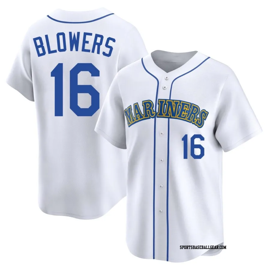 Mike Blowers Youth Seattle Mariners White Limited Throwback Cooperstown Collection Jersey
