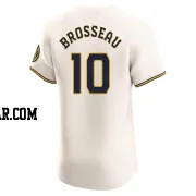 Mike Brosseau Men's Milwaukee Brewers Cream Elite Home Jersey