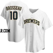 Mike Brosseau Youth Milwaukee Brewers White Replica Home Jersey