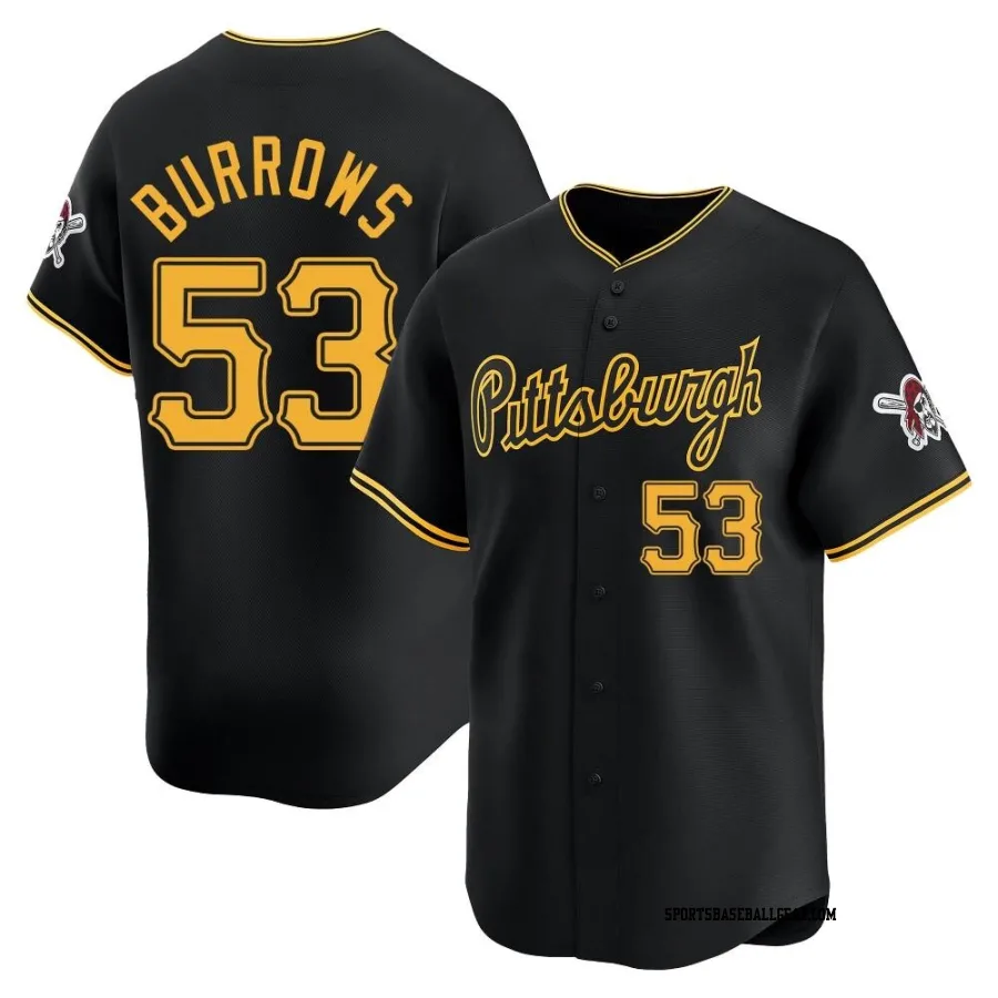 Mike Burrows Men's Pittsburgh Pirates Black Limited Alternate Jersey