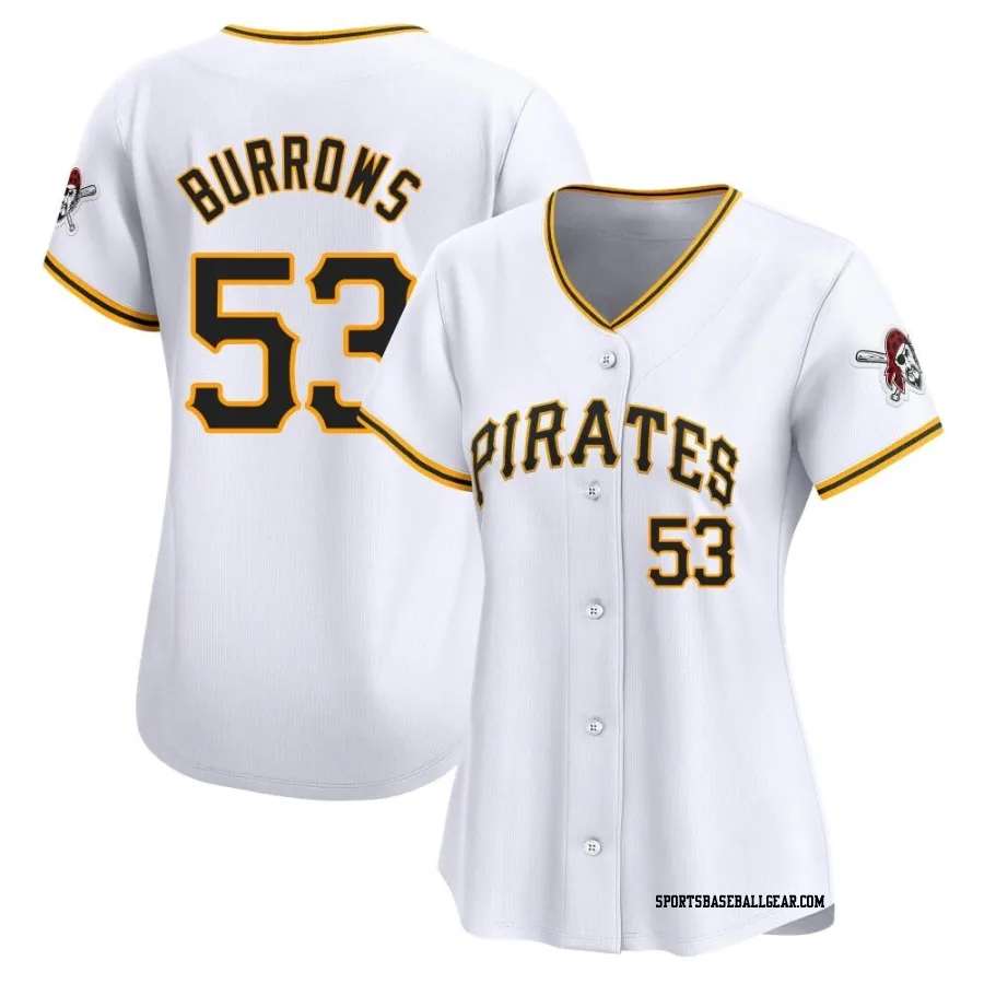 Mike Burrows Women's Pittsburgh Pirates White Limited Home Jersey