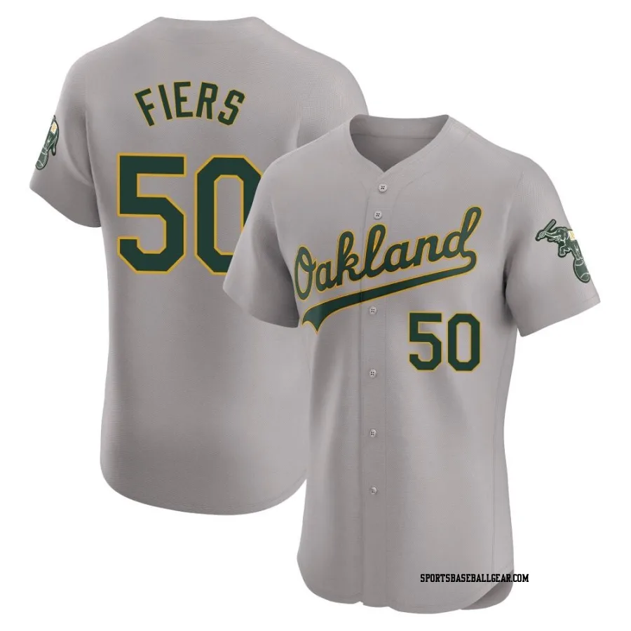 Mike Fiers Men's Oakland Athletics Gray Elite Road Jersey