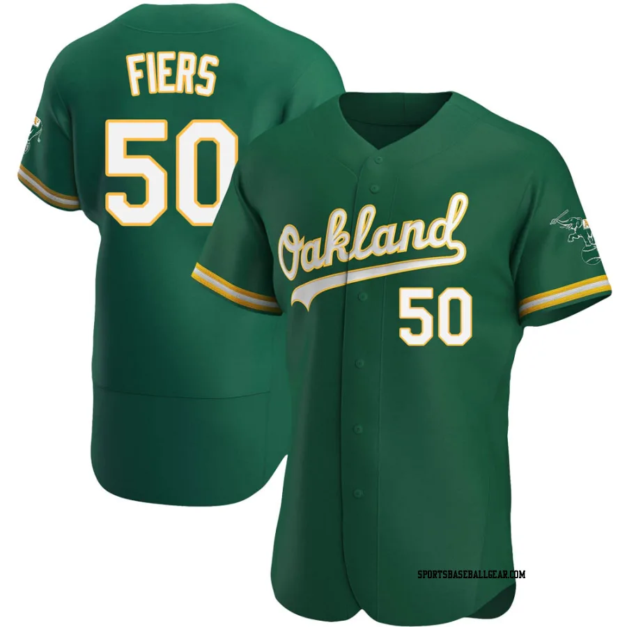 Mike Fiers Men's Oakland Athletics Green Authentic Kelly Alternate Jersey