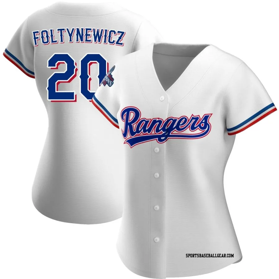 Mike Foltynewicz Women's Texas Rangers White Replica Home 2023 World Series Champions Jersey