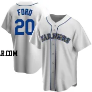 Mike Ford Men's Seattle Mariners White Replica Home Cooperstown Collection Jersey