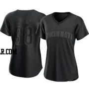 Mike Ford Women's Cincinnati Reds Black Authentic Pitch Fashion Jersey