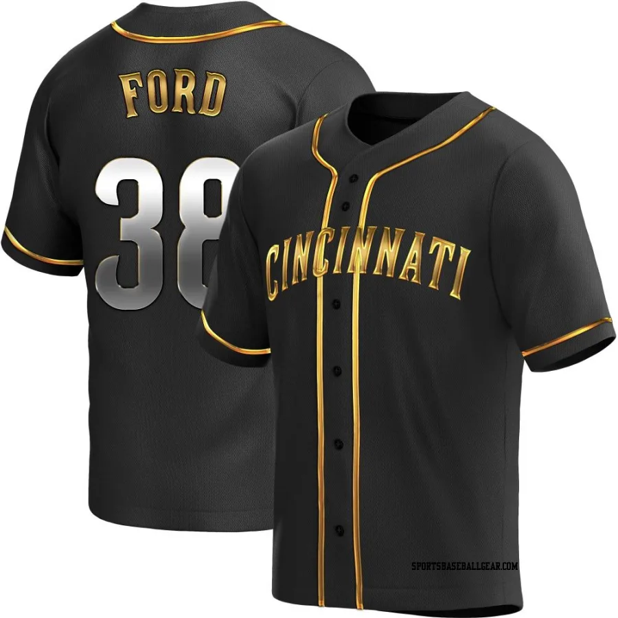 Mike Ford Youth Cincinnati Reds Black Golden Replica Alternate Jersey