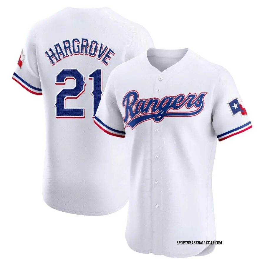 Mike Hargrove Men's Texas Rangers White Elite Home Jersey