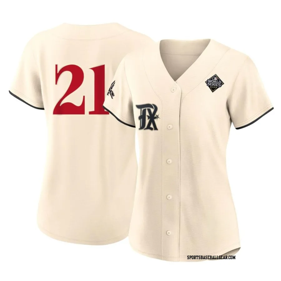 Mike Hargrove Women's Texas Rangers Cream Authentic 2023 City Connect 2023 World Series Jersey