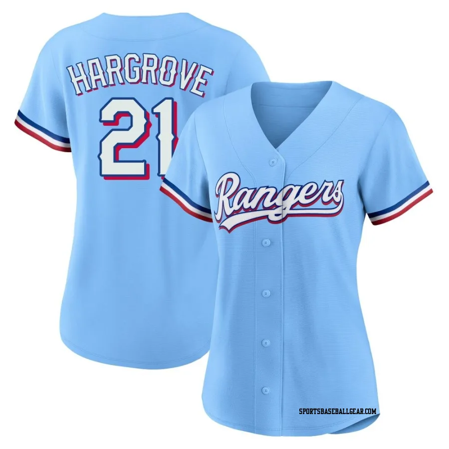 Mike Hargrove Women's Texas Rangers Light Blue Replica Alternate Jersey