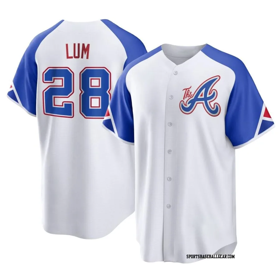 Mike Lum Men's Atlanta Braves White Replica 2023 City Connect Jersey