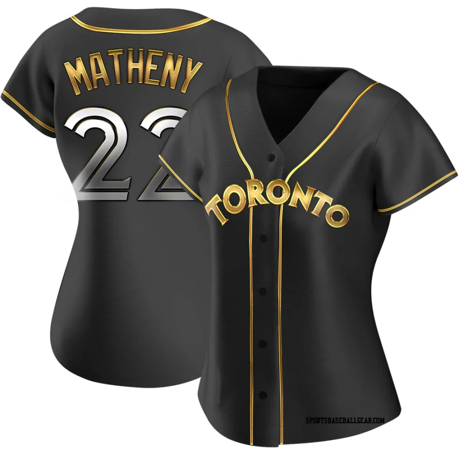 Mike Matheny Women's Toronto Blue Jays Black Golden Replica Alternate Jersey