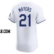Mike Mayers Men's Kansas City Royals White Elite Home Jersey