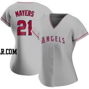 Mike Mayers Women's Los Angeles Angels Authentic Silver Road Jersey